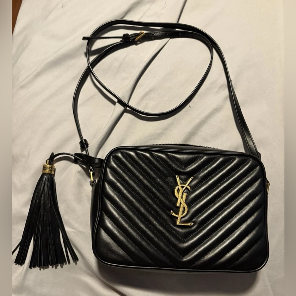 Yves Saint Laurent Black Leather camera Bag
